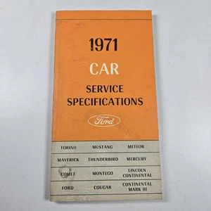 1971 Ford Passenger Car Service Specifications Torino Mustang Thunderbird Cougar - Picture 1 of 5