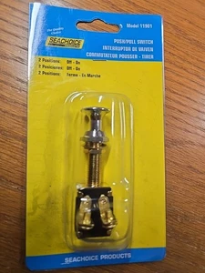 INTERRUTTORE PUSH PULL CON MANOPOLA ON OFF OTTONE CROMATO BARCA MARINA SEACHOICE 11901 - Foto 1 di 4