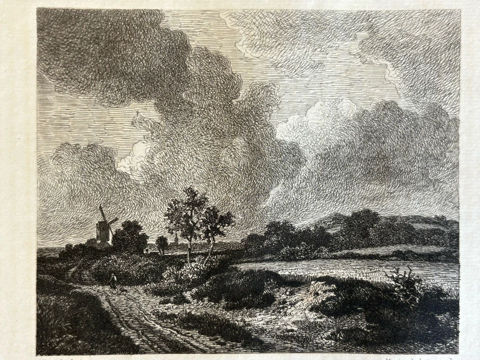 Maxime Lalanne / J Ruysdael Gravure Eau Forte Etching Paysage Champ De Blé 1873 - Photo 1/4