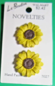 (2) Le BOUTON 1" B/L 96 GIRASOL AMARILLO PLÁSTICO CAÑA NOVEDAD BOTONES NOS-2/1 - Imagen 1 de 3