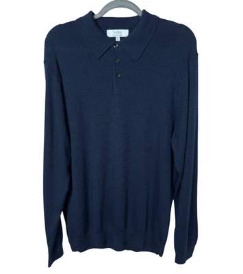 Suéter Turnberry Para Hombres Grande Extra Fino Lana Merino Azul Marino Oficina Carrera Otoño Foto 1 de 4