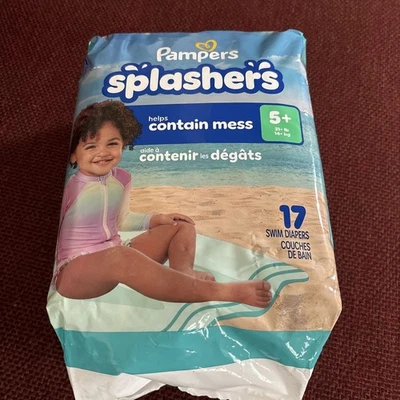 Pampers брызги плавать подгузники размер 5 +, 17 штук, размер (большой) новый - Изображение 1 из 2