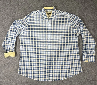 Camisa para hombre Johnson & Murphy abotonada manga larga puño abatible azul/blanco XXL Foto 1 de 4