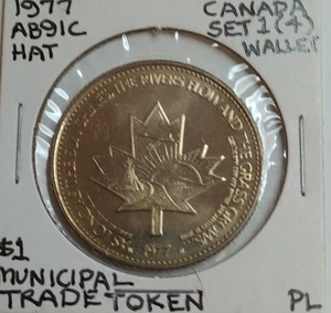 1977 Calgary Alberta $1 Stampede  Dollar token Proof Like AB91C Hat Privy - Picture 1 of 2