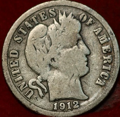1912-D Denver Mint Silver Barber Dime - Image 1 of 2
