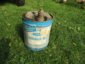 VINTAGE METAL FORD 5 GAL CAN HYDRAULIC OIL - Picture 1 of 7
