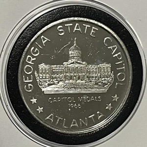 1966 Atlanta Georgia State Capitol Rare Coin 1 Troy Oz .999 Fine Silver Round - Picture 1 of 14