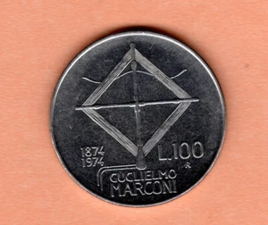 ITALY - 100 Lire Guglielmo Marconi 1974 - Picture 1 of 2