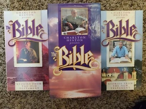 Charlton Heston Presents The Bible BOX SET Old & New Testament Stories VHS NEW - Picture 1 of 7