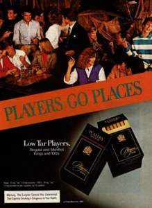 1984 Vintage Print Ad Low Tar Players Go Places 100s Kings Regular Menthol - Picture 1 of 2