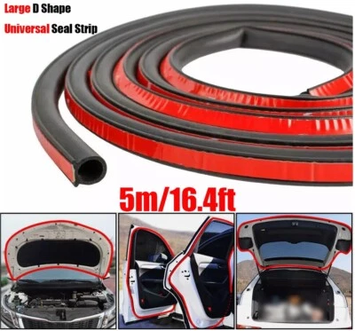 Tira de sello de goma de 5 m/16 pies hueca para puerta de automóvil tira de clima universal en forma de D Foto 1 de 4