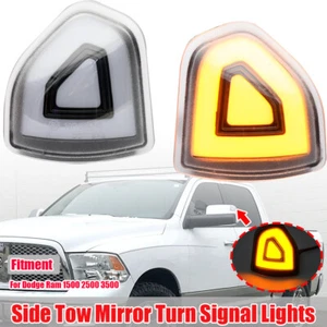 2PC Clear For Dodge Ram 1500 2500 3500 Amber LED Side Mirror Turn Signal Light - Picture 1 of 4