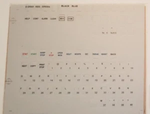 KEYBOARD OVERLAY TABS FOR USE WITH HITACHI 747-100 & 747-200 CHEMISTRY ANALYZER - Picture 1 of 3