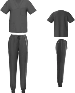 Scrub House - Pewter Scrub Set (XLARGE Unisex Stretch Scrubs Set Top and Pants) - Picture 1 of 3