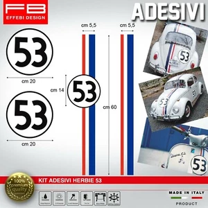 Kit Adesivi Herbie 53 Maggiolino Tutto matto la corsa piu pazza del mondo VW OLD - Imagen 1 de 1