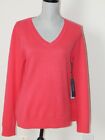 Nwt Tahari 100% 2- Ply Cashmere Sweater V- Neck Classic Fit Reddish Large
