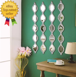 Teardrop Mirror Wall Decor Decorative Mirror Rustic Crush Diamond Mirrors Wall F - Picture 1 of 6