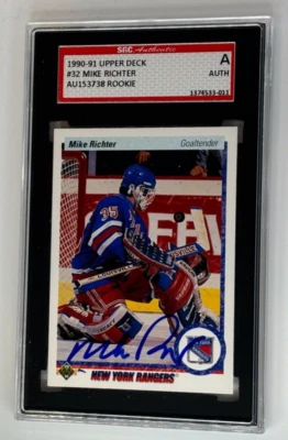 МАРК РИЧТЕР АВТО 1990-91 ВЕРХНЯЯ ПАЛУБА SGC ПОДЛИННЫЙ НЬЮ-ЙОРК РЕЙНДЖЕРС - Изображение 1 из 2