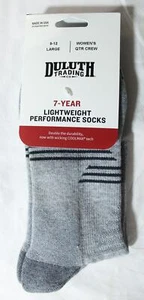 Duluth Trading Co Women's 7-Year Lightweight Quarter Socks DH3 Gray Large NWT - Picture 1 of 6