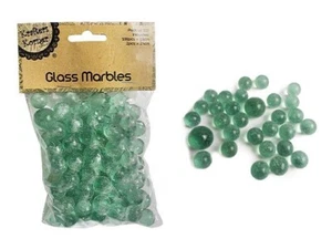 102 x Green Glass Marbles Emerald Classic Toy Fish Tank Round Vase Decor Beads - Picture 1 of 2