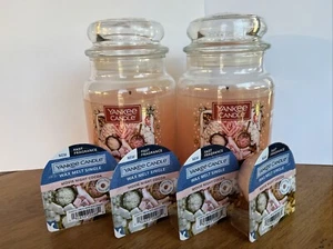 2 Yankee Candle Large Jars 22 oz & 4 Matching Wax Melts - MOVIE NIGHT COCOA - Picture 1 of 4