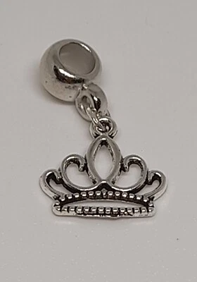 Charm Ciondolo Pendente Corona Silver Tono Argento  - Immagine 1 di 2