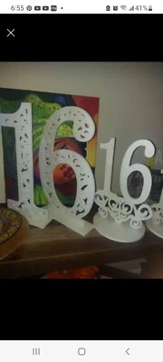 Pvc white  sweet 16  decor  tablecto p centerpiece  anniversary #16 3 sizes - Image 1 of 3