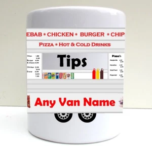 PERSONALISED KEBAB TAKEAWAY BURGER VAN ROADSIDE CAFE PRINT CERAMIC TIP BOX - Picture 1 of 7
