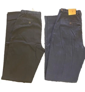 NEUF J.CREW Lot de 2 pantalons chino droits noir et bleu marine hommes taille 31 couture ouverte - Photo 1/9