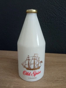 Vintage Old Spice Cologne 250 ml Empty Bottle Shulton - Gold Ship Logo - Picture 1 of 7