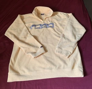 Vintage Fubu Jacket Boys XL 20 Yellow 1/4 Zip Fleece Pullover Lightweight Logo - Picture 1 of 8