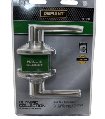 Hall and Closet Door Handle Stainless Steel Defiant Olympic Collection 721 212 - Image 1 of 4