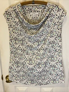 Liz Claiborne Petite Ladies Size PM Dressy Cowl Neck Sleeveless Blouse EUC - Picture 1 of 5