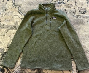 Patagonia Jacket Sweater Youth XL 14 Pullover 1/4 Zip Olive Green Boys/Girls - Picture 1 of 8