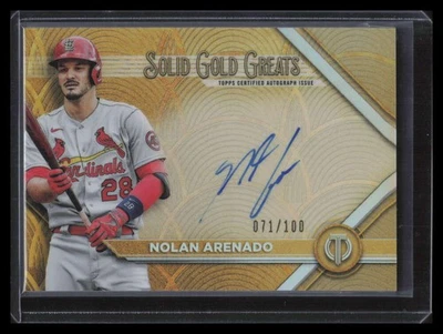 2022 Topps Tribute Solid Gold Greats Autographs GGANA Nolan Arenado Auto 71/100 - Image 1 of 2