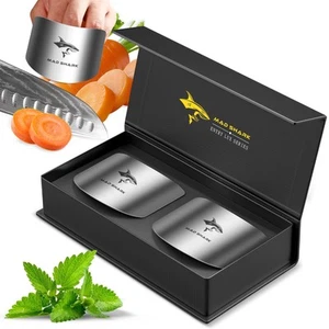 Chef Finger Guards for Cutting with Gift Box, 2pcs Premium 304 Stainless Stee... - Picture 1 of 6
