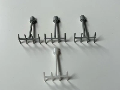 Lego Vintage 4 Space Antenna (3 Light Gray) (1 Milkey White) w/ Side Spokes 3144 - Image 1 of 4