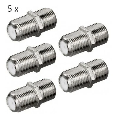 GOOBAY 5x SAT F-Verbinder Kabel Verlängerung Adapter Buchse Koaxial Kupplung F-Stecker