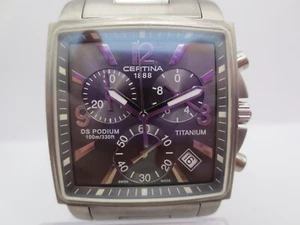 CERTINA DS PODIUM 100M/330FT DATE CHRONOGRAPH TITANIUM QUARTZ MENS DRESS WATCH - Picture 1 of 14