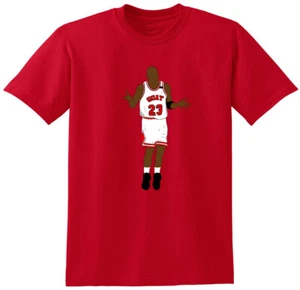 Michael Jordan Chicago Bulls MJ Shrug Long Short Sleeve T-Shirt - Picture 1 of 4
