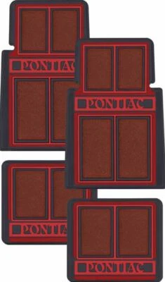 OER 4PC Red/Black Carpet Floor Mat Set Pontiac GTO Firebird Grand Prix Catalina - Image 1 of 3