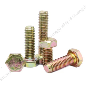 Color Zinc 8.8 Steel Hexagon Head Screws Bolts Hex Head Screw M4 M5 M6 M8 M10 - Picture 1 of 12