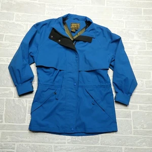 VINTAGE Eddie Bauer Jacket Womens Small Blue Full Zip Windbreaker Coat - Picture 1 of 11
