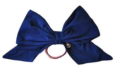 NOVO Ivivva por Lululemon Let's Go Laço de Cabelo Grande Azul Marinho Rabo de Cavalo Meninas Escola - Imagem 1 de 3