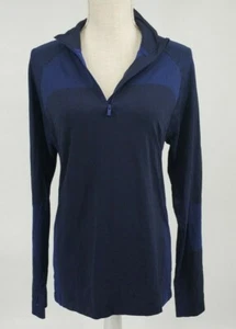 All In Motion Seamless 1/4 Zip Dark Heather Blue Pullover Jacket Men's Small - Picture 1 of 4