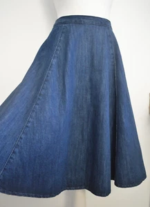 Vintage MOTO Topshop hip pocket flared denim skirt 26 inch waist size 6-8 - Picture 1 of 13