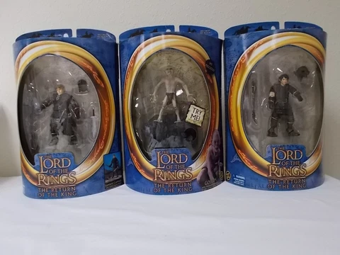 Lot of 3 2003 Lord of the Rings ROTK figs: Sam & Frodo w/goblin disguise, Gollum Cover
