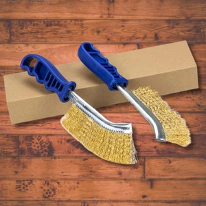 Wire Brushes For Cleaning Rust Removal Heavy Duty Brass Brush Tool 11" Long Hand - Picture 1 of 8
