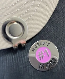 World’s #1 Mom Best Golf Gift  Hat/visor/pant  Clip With Ball Marker - Picture 1 of 4