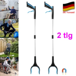 2tlg Faltbare Greifzange Müllzange Greifhilfe Greifarm Müll Greifer Abfall Zange - Bild 1 von 10